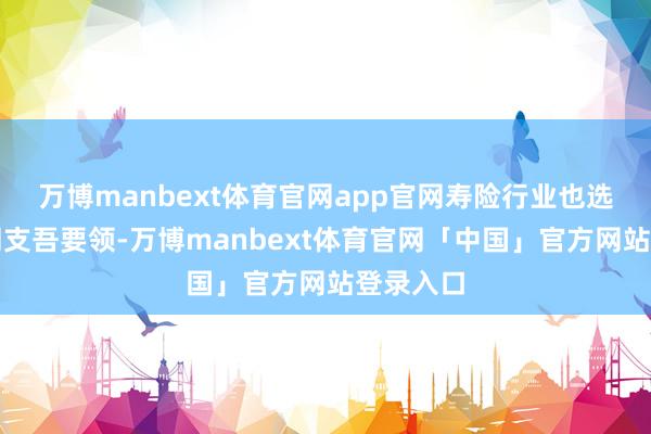 万博manbext体育官网app官网寿险行业也选择了不同支吾要领-万博manbext体育官网「中国」官方网站登录入口